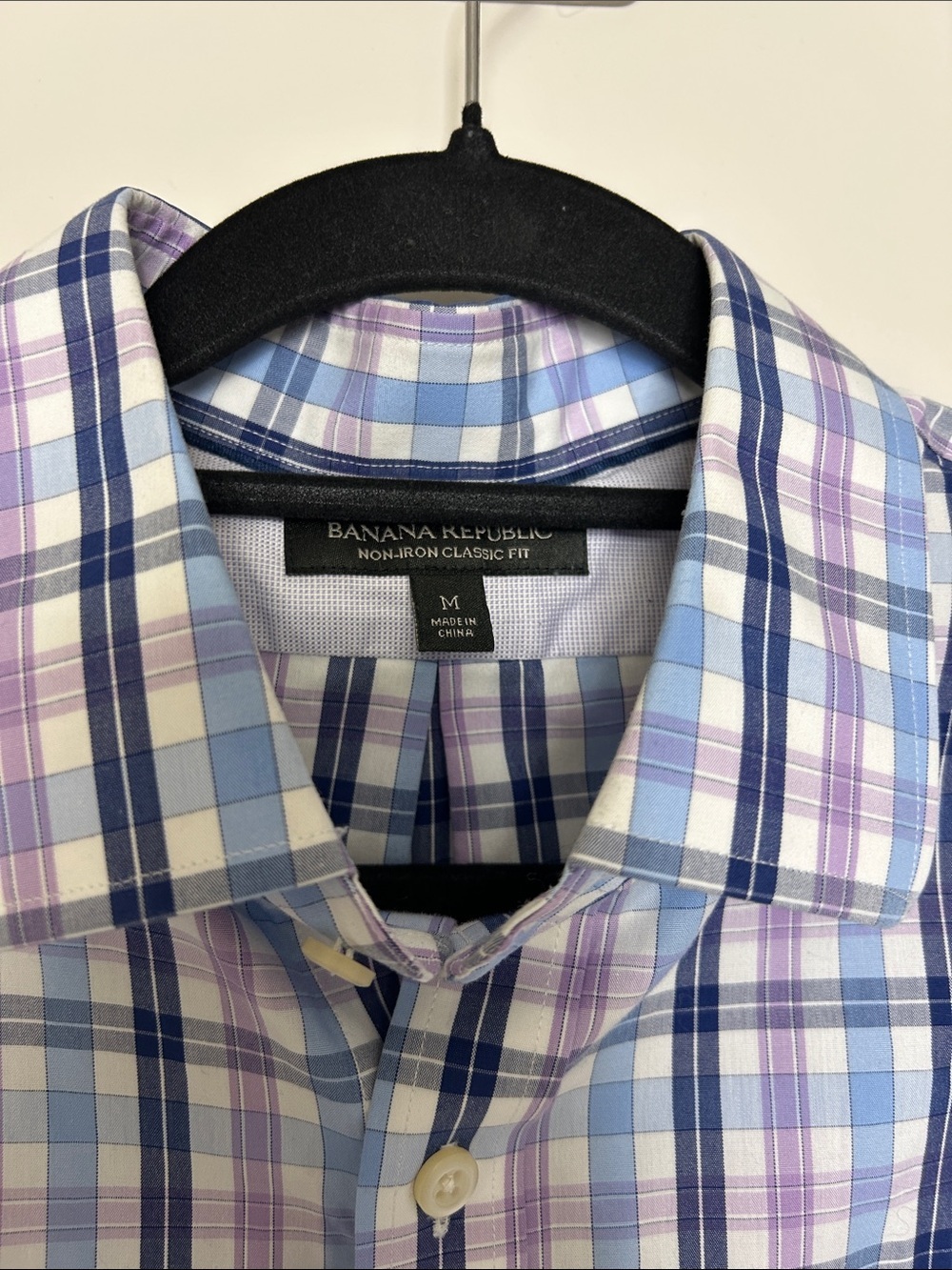 Men's Banana Republic Button Down Shirt Non-Iron Classic Fit Checkered Shirt - Picture 4 of 7